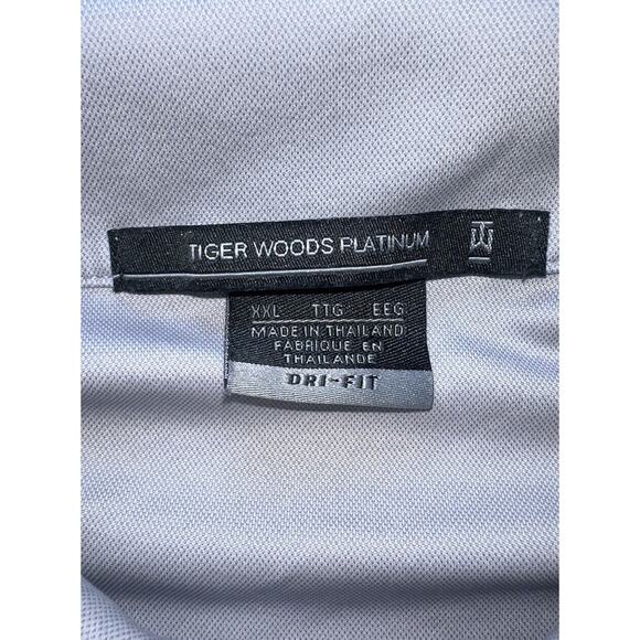 Tiger Woods Platinum Polo Shirt Mens Size XXL Gray Dri-Fit Golf Snap Button READ - Picture 7 of 16